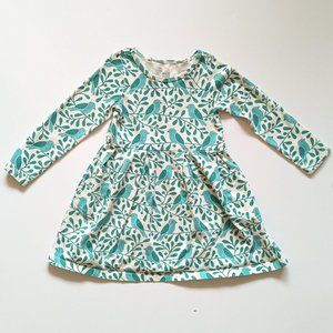 Winter Water Factory Bird Print Dress 4t GUC